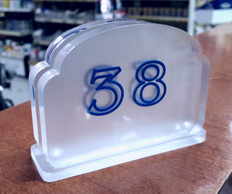 numero segnaposto pelxiglass